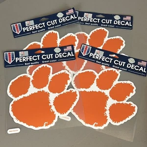 4 Clemson University Large Tiger Paw Decals 8" x 8" New Wincraft - Picture 1 of 11