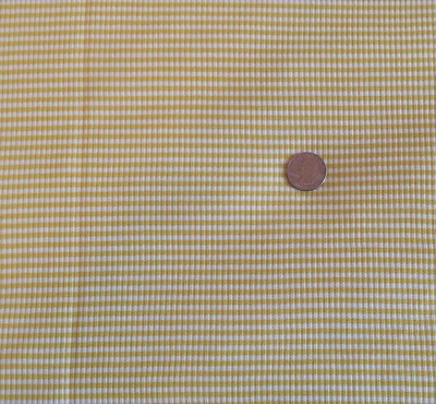 Tela tejida de poliéster vintage a rayas amarillas blancas texturizadas 64" de ancho x 11/2 yardas Foto 1 de 4
