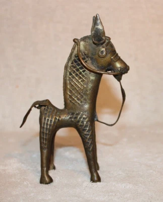 Fine Antique Dhokra Orissa India Horse Tribal Hand Cast Bronze Lost Wax - Image 1 of 4
