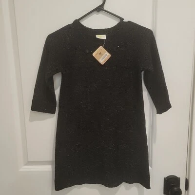 Vestido Suéter Crazy 8 Niñas Talla M (7/8) Negro Tejido Cuentas Manga Larga Hasta la Rodilla Foto 1 de 4