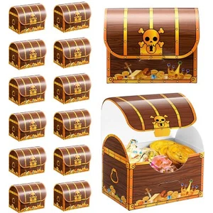 24 Pcs Treasure Chest Boxes Pirate Treasure Chest Party Favor Box for Birthday - Picture 1 of 8