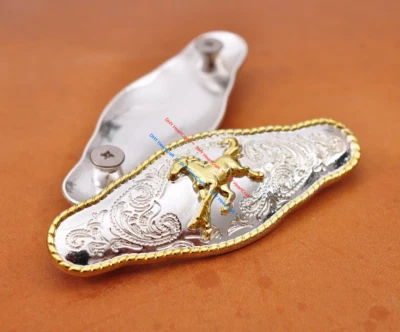 5X Selins ocidentais prata floral ouro corda cavalo lateral couro artesanato tack conchos - Imagem 1 de 4