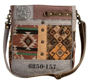 Bolso de Hombro Myra Bag 8025 Rigaud Rail Express Lona Reciclada Cuero de Vaca - Imagen 1 de 4