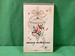 Vintage Table Tally Bridge Score Card pad, card game accessory Westab Bird cover - Picture 1 of 7