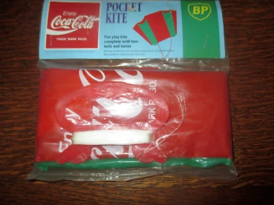 NIP Vintage COCA-COLA And BP Plastic POCKET KITE w/STRING - 1970's - Image 1 of 2