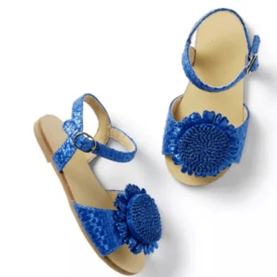 Sandalia floral tejida azul Janie and Jack para niñas pequeñas nuevas con etiquetas - talla 7 Foto 1 de 4