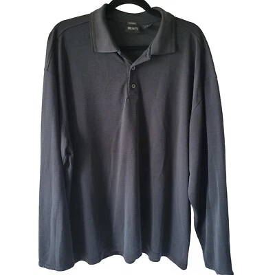 Bruno Men’s XL Black Sueded Long Sleeve Polo Shirt  - Image 1 of 4
