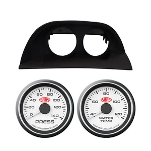 SAAS Clip In Dual Gauge Pod White Series Oil Pres Water Temp for VY VZ Commodore - Picture 1 of 10