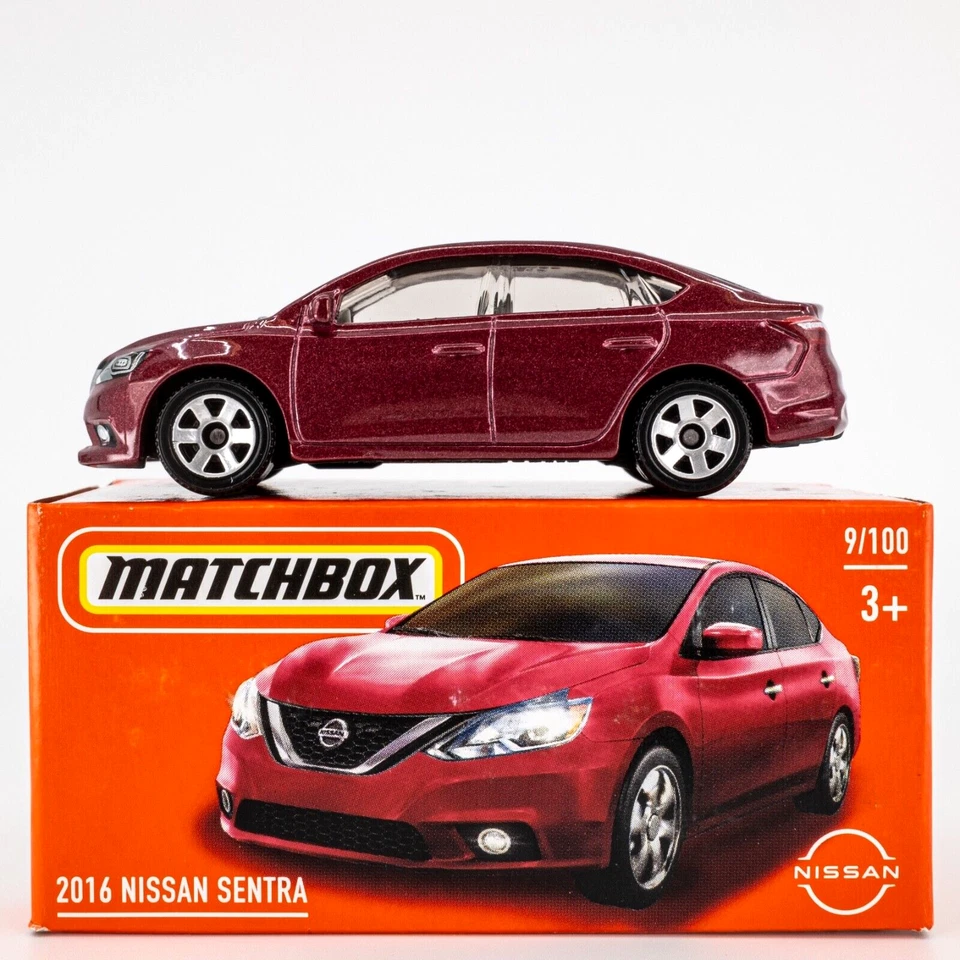 2024 Matchbox Power Grabs #9 2016 Nissan Sentra CAYENNE RED PEARL METALLIC | FSC - Image 1 of 1