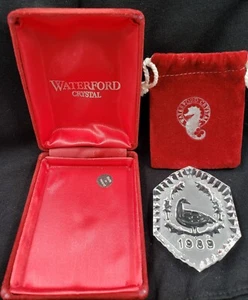 **Waterford Crystal Christmas Ornament 1989 W/Original Box & Dustbag** - Picture 1 of 5