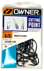 Owner Cutting Point Size 4/0 Ringed Flyliner Hook 28-Count Pro Pack 5306R-141 - Picture 1 of 18