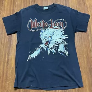Vtg 1989 White Lion Big Game Tour Shirt L Metal Single Stitch Double Sided Tee - Picture 1 of 13