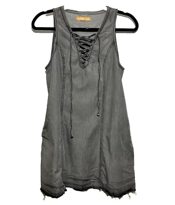 Vestido Emmer & Oat Mujer S Gris Cambio Sin Mangas Con Cordones Sobre la Rodilla Dobladillo Crudo Foto 1 de 4