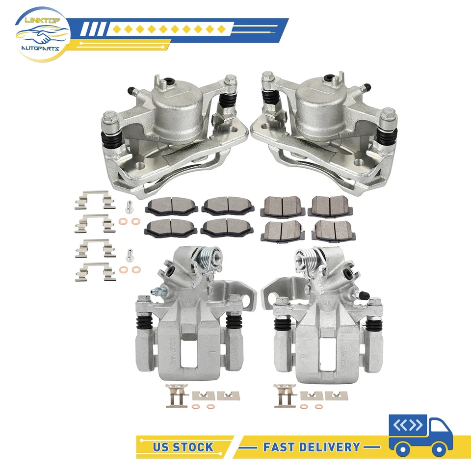 Brake Calipers Front and Rear And Ceramic Pads For 2006-2010 Honda Civic Foto 1 de 1