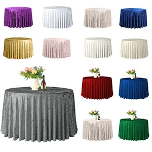 Premium Crushed Velvet Table Cloth Covers Wedding Party Dining Tablecloth Decor - Picture 1 of 72