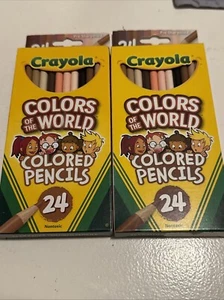2pk Crayola Colored Pencils 24 Pack, Colors of the World, Skin Tone Multi - Picture 1 of 2