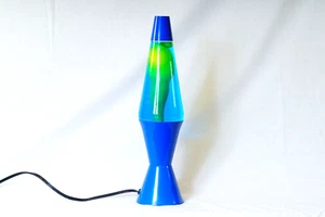 Vintage Lava Lite Lava Lamp Blue Yellow 16.25" 40 Watt Psychedelic Light - Picture 1 of 10