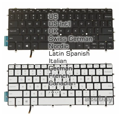 Teclado para DELL XPS 9305 9370 9380, XPS 13 7390 0RMCR1 Retroiluminado Blanco/Negro Foto 1 de 4