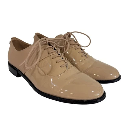 Calvin Klein Aracely Oxfords Loafers Patent Leather Tan Size 8 - Image 1 of 4