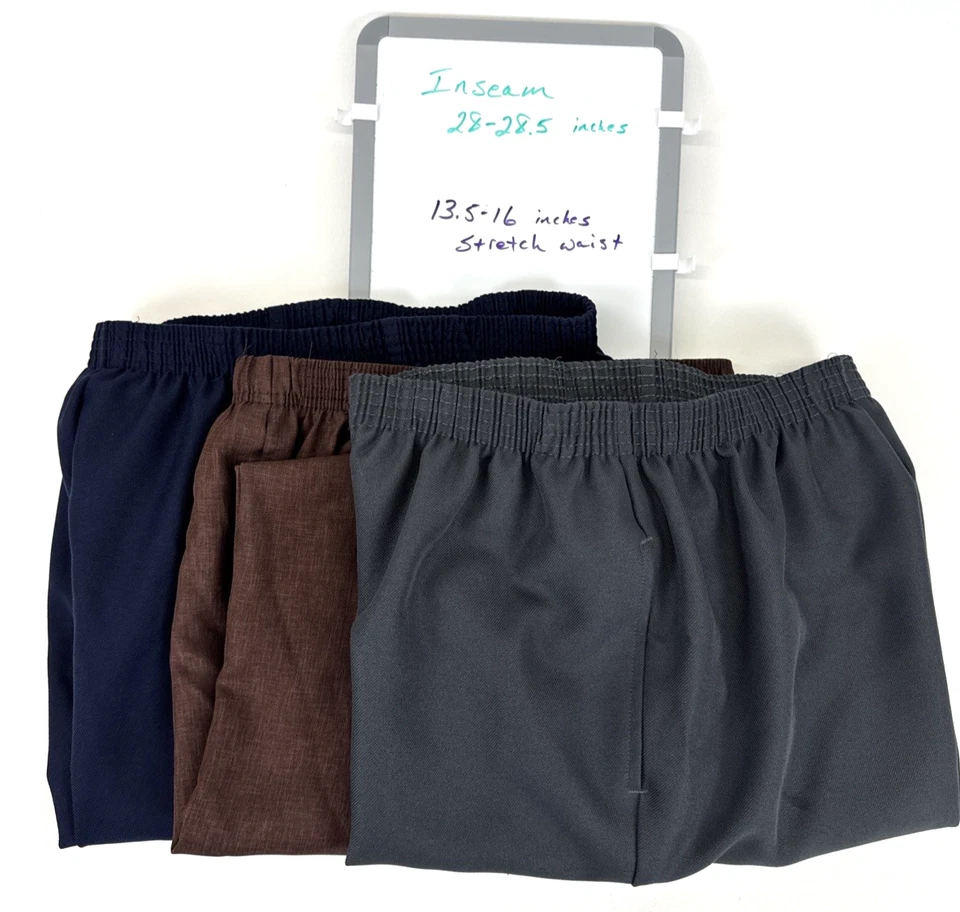 Conjunto de 3 pantalones para mujer BonWorth talla M gris oscuro marrón jaspeado azul marino Foto 1 de 4