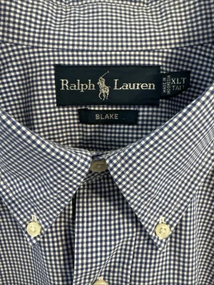 Ralph Lauren Blake хлопок синий и белый длинным рукавом рубашка на пуговицах мужчин XL высокий - Изображение 1 из 4