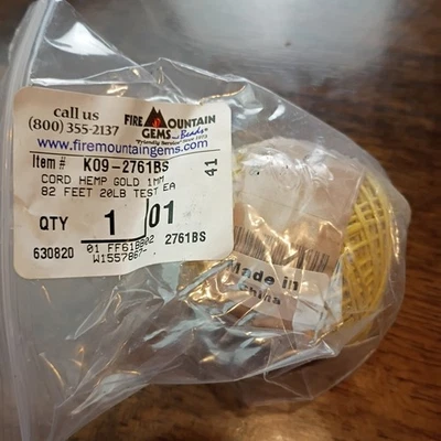  82英尺黄金天然麻绳1毫米 — 第 1/3 张图片