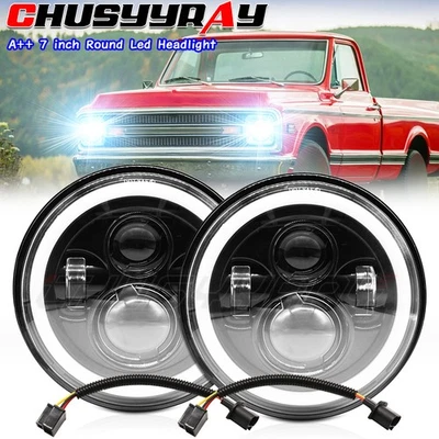 a++ Pair 7" LED Headlights fit for Chevrolet C10 Pickup 1962 1963 1964 1965-1980 - Image 1 of 4