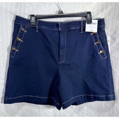 Pantalones Cortos Denim Nine West Tiro Alto 14 Náuticos Playa Verano Nuevos con Etiquetas Foto 1 de 4