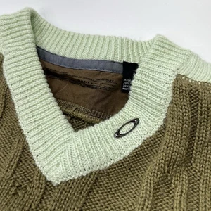 Y2K/2000s Oakley Software Cord Knit Monogram Sweater Metal Logo Green - Size XL - Bild 1 von 12