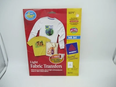Avery 3271 Iron-On Ink Jet T-Shirt Transfers 6 Sheets 8.5" x 11" New Sealed (KL) - Image 1 of 2