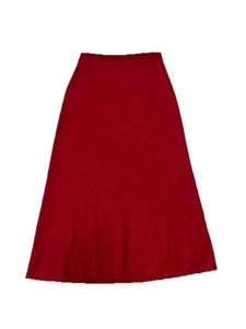 Eileen Fisher Women's Red Italian Yarn Wool High Waist Pencil Knit Midi Skirt - Picture 1 of 9