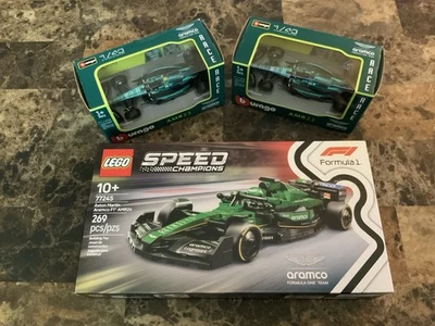 Juego Lego y Burago Aston Martin aramco Fórmula Uno Foto 1 de 3