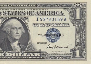 1957 UNITED STATES SILVER CERTIFICATE $1 "I" (( GEM UNC )) - Bild 1 von 6