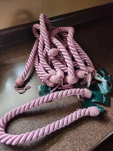 Lot of 8 mauve pink thick rope curtain tie backs VTG - Picture 1 of 4