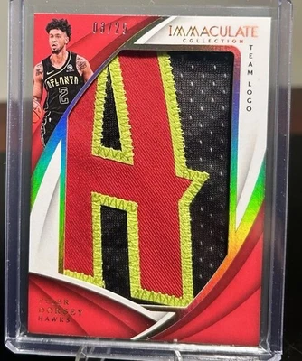 2017-18 Immaculate Tyler Dorsey Hawks Jumbo Patch /25 Team Logo - Image 1 of 2