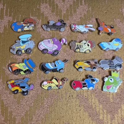 Disney Racers - Mystery Disney Pin Pack 2016 complete set of 16 - Image 1 of 4