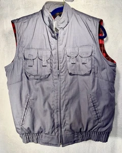 Expeditions Hunting Fishing Outdoor Hall Hiking Utility Flannel Lined Vest Large - Picture 1 of 5
