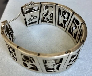 Early Antonio Pineda Hinged Modernist Bracelet - Picture 1 of 6