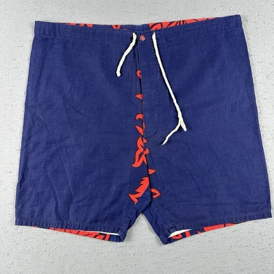 Bañador Pantalones Cortos de Surf Vintage Años 50 60 Para Hombre 38 Hawaiano Aloha Floral Azul Rojo Foto 1 de 4