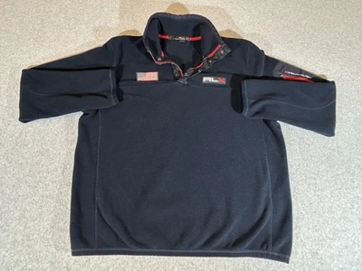 Ralph Lauren Pullover Para Hombres XL Azul Marino RLX Polar 1/4 Snap Bandera de EE. UU. Sudadera Foto 1 de 4