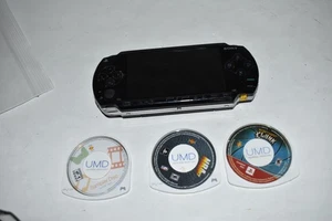 Sony PSP-1001 BLACK Console W/ 3 GAMES  (PLB24) - Picture 1 of 4