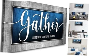 Inspirational Quote Canvas Wall Art for Living Room-Gather Signs for Home - Picture 1 of 7