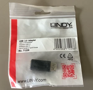 Neu Lindy USB 2.0 Adapter A Buchse auf B Buchse 71228 - Bild 1 von 1