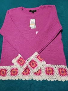New Womens Sweater Medium 100% Cotton Machine Wash/Dry By Joseph A. - Picture 1 of 8