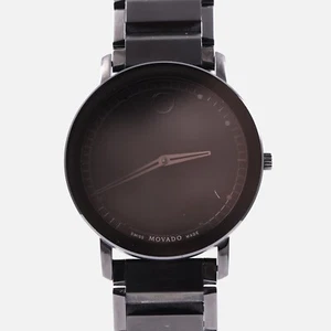 Movado Modern Classic Quartz Black Dial Men's Watch 0607408 Black Plated SS - Picture 1 of 4