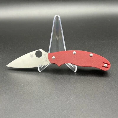 Discontinued & RARE Spyderco UK Pen Knife (UKPK) in S30V and Red G10 Factory 2nd - Image 1 of 4