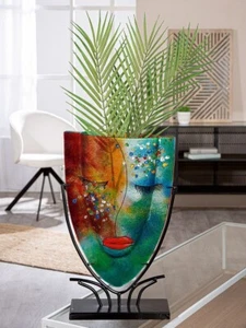 59283 GlasArt Dekovase Gesichtsvase Oval Violet Höhe 49cm Breite 30cm Tiefe 11cm - Bild 1 von 4