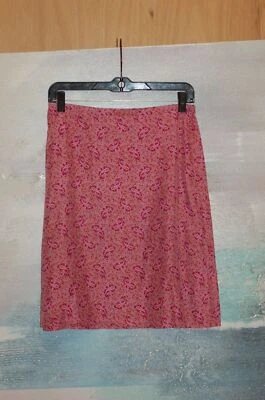 J. Saia Crew Feminina Skir Paisley Seda Rosa Linha A Tamanho 4 - Imagem 1 de 4