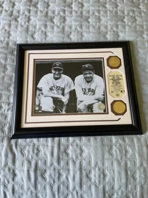 Highland Mint Babe Ruth Lou Gehrig Yankees Limited Edition Plaque 16x13 - Image 1 of 4