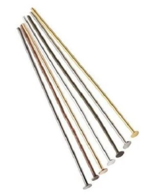 50 piezas pasadores de cabeza plana de 1" o 2" para hacer joyas cuentas 6 colores calibre 20 Foto 1 de 2